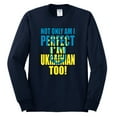 thumbnail image 2 of Not Only Am I Perfect I'm Ukrainian Too! Mens Long Sleeve Shirt, Navy, XX-Large, 2 of 4