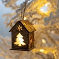 thumbnail image 5 of VOTRUDI Snowflakes Ornaments for Christmas Decoration,Glowing Wooden House Pendant for Creative Christmas Tree Decoration with Snowman, Elks and Snowflake Lighting.,Brown, 5 of 6