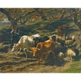 thumbnail image 3 of Rosa Bonheur 18x15 Black Modern Framed Museum Art Print Titled - A Shepherd with His Herd (1852), 3 of 5