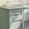 thumbnail image 5 of Martha Stewart Shaker Style Home Office Desk with Storage in Sage with Polished Brass Hardware, 5 of 13