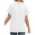 thumbnail image 3 of MOYIKO Womens Summer Tops Short Dolman Sleeve T Shirts V Neck Striped Loose Fit Casual Trendy Tees, 3 of 7