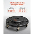 thumbnail image 2 of Trash Can Dolly 500lbs Heavy Duty - Fits 20-55 Gallon Round Bins - 360 Swivel Casters - Waste Container Roller for Home, Office, Garage, 2 of 11