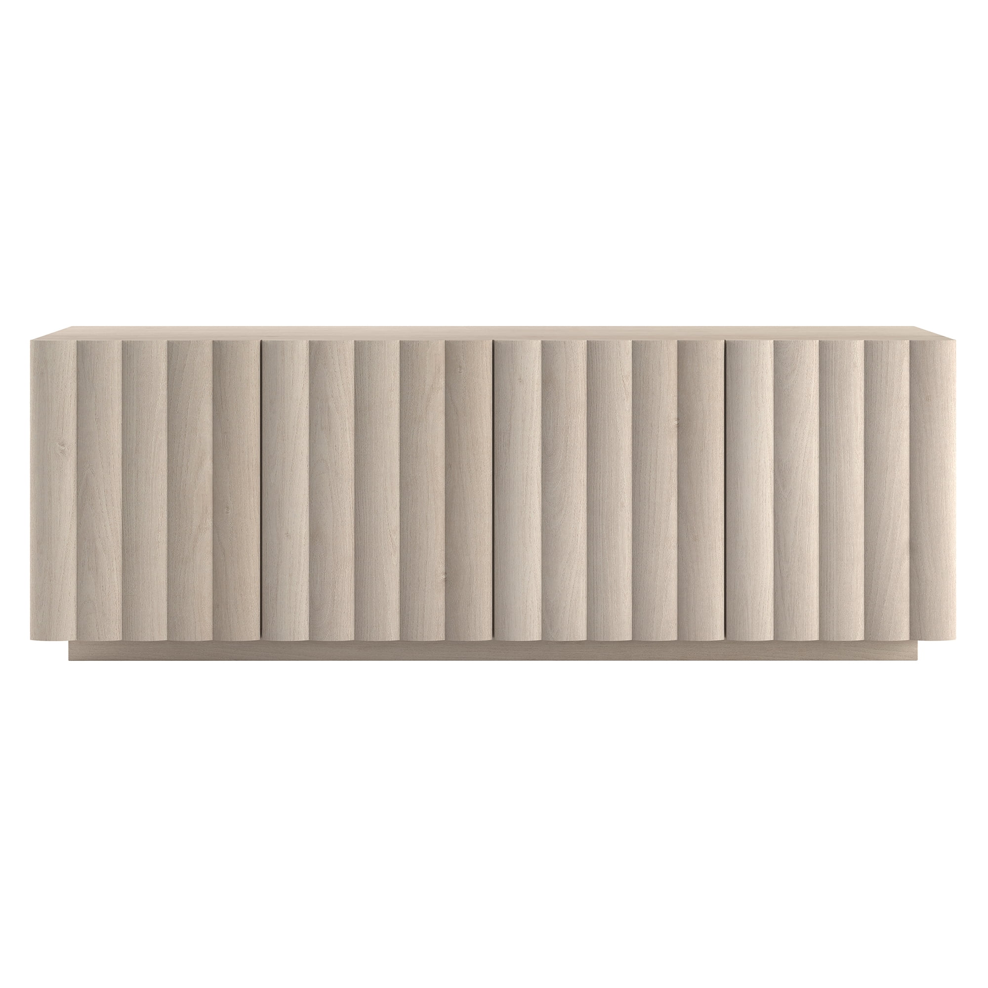 Evelyn&Zoe Molly Rectangular Fluted TV Stand for TV's up to 75" in Alder White