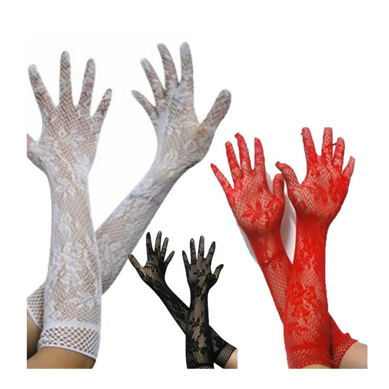 Women's Novelty Gloves Elegant Lace Elbow Burlesque Gloves Solid Color  1920s Fashion Opera Length Tea Party Bridal Wedding Gloves 