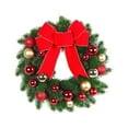 thumbnail image 2 of Christmas Ornament Bow Knot Christmas Ball Wreath Display Window Wreath Home Door Hanging Decoration Christmas Wreath for Front Door Wall Window Stair Home Decor, 2 of 5