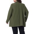 thumbnail image 3 of Agnes Orinda Women's Plus Size Blazers Lapel Button with Pockets Work Jackets Blazer 2X Army Green, 3 of 5