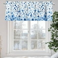thumbnail image 5 of Polka Dot Theme Valances for Windows, 60 x 18in, Watercolor Gradient Navy Blue Rod Pocket Kitchen Valance Curtain Light Filtering Window Treatments for Living Room Bedroom, 1 Panel, 5 of 7