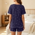 thumbnail image 5 of Naittoop Modal Soft Shorts Pajamas Sets for Women Cute Heart Print Summer Short Sleeve Sleepwear 2 Piece Lounge Sets, 5 of 5