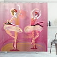 thumbnail image 1 of Ballet Shower Curtain, Ballet Dancers in Colorful Clothes Performing on the Stage Hand-Drawn Image Print, Fabric Bathroom Set with Hooks, 69W X 70L Inches, Multicolor, by Ambesonne, 1 of 3
