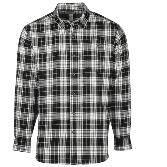 Blue Mountain Men's Long-Sleeve Button-Down Plaid Flannel Shirt