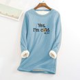 thumbnail image 1 of Blouses pour Femmes à Col Rond avec Poche Épaissie en Peluche Chaude à Manches Longues en Liquidation, 1 of 5