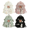 thumbnail image 1 of YFMHA Cute Women Backpack Preppy Multi-Pocket Nylon Schoolbag Book Bags (Beige), 1 of 10