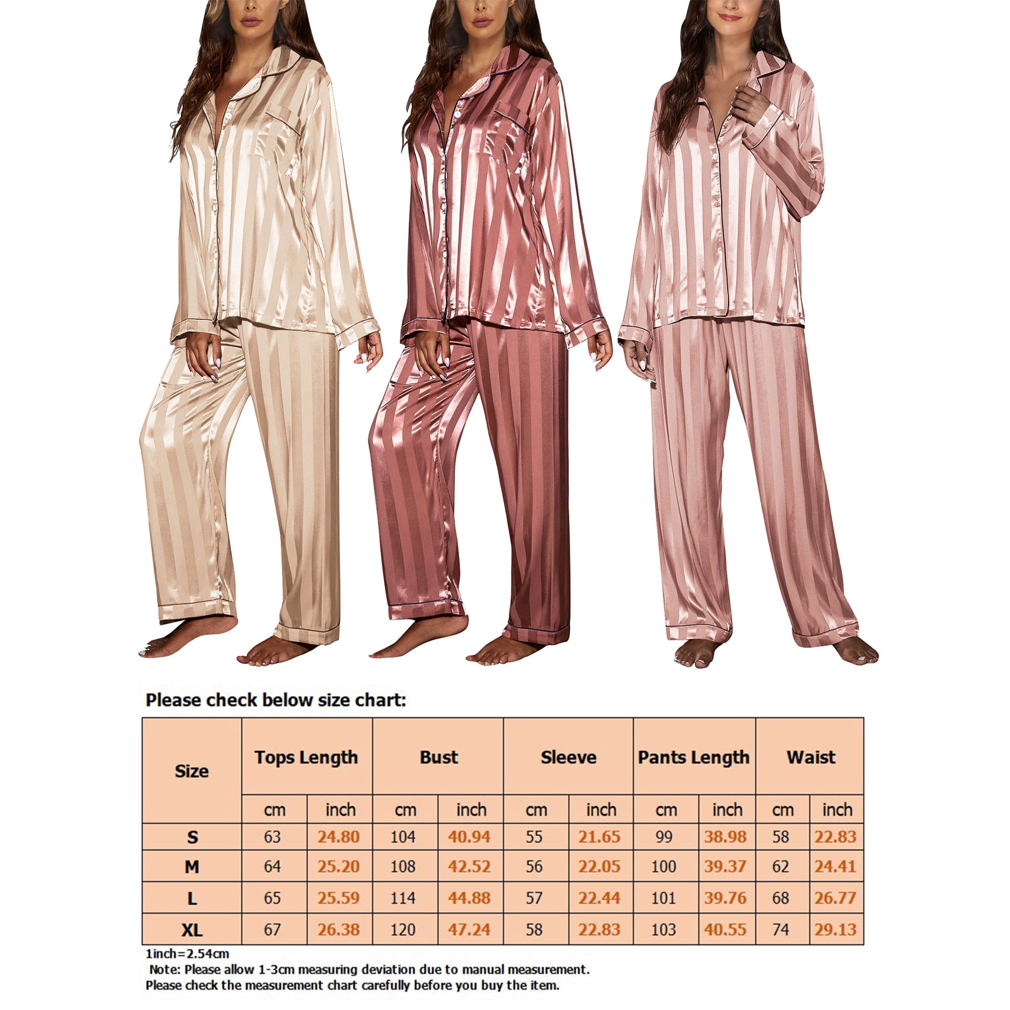 Avamo Women Loungewear Shirt And Pants Sleepwear Pjs Nightwear Two Pieces Outfits Pajamas Sets Sleeping Lounge Set Pink L Pink