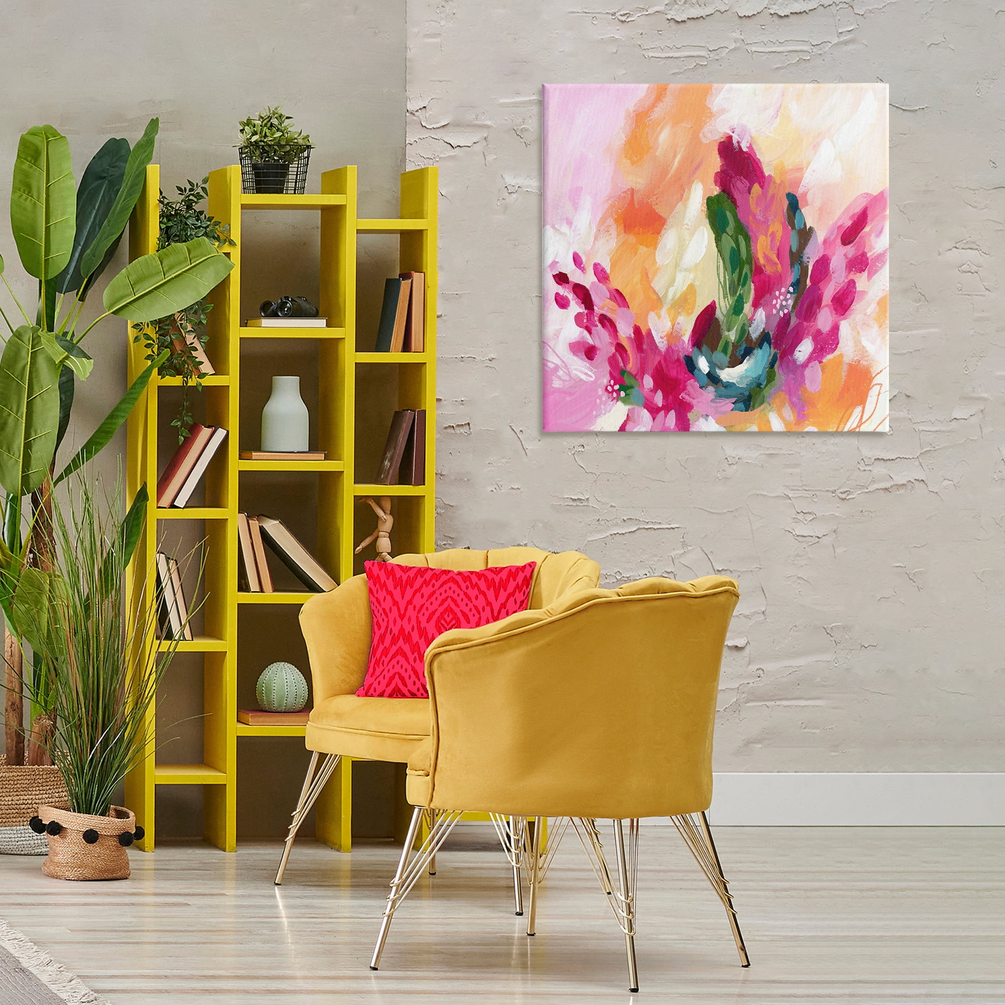 Stupell Industries Abstract Tropical Punch Abstract Painting Gallery Wrapped Canvas Art Print Wall Art, 30 x 30