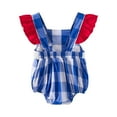 thumbnail image 4 of Sopiago Fourth of July Toddler Girl Outfit Patriotic Memorial Day Pocket Romper Fourth Of July Clothing Independence Day Toddler Baby Girl Clothes Blue,6-12 Months, 4 of 7