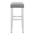thumbnail image 4 of Polytrends Jameson Upholstered Polyester 29" Bar Stool with White Legs - (Set of 2) Antique White/Gray, 4 of 4