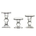 thumbnail image 1 of Transparent Glass Candle Holder Candle Stand Candlestick Height holders set 14 cm, 1 of 7