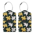 thumbnail image 3 of Pofeuu Lilies Flowers Print Luggage Tags, Privacy Cover ID Label with Stainless Steel Loop and Address Card for Travel Bag Suitcase-1, 3 of 5