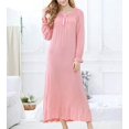 thumbnail image 3 of Crescentt Pyjama en Modal de Luxe, Respirant et Confortable, Ensemble de Pyjama Ultra Doux pour Femmes, Ensemble de Pyjama Classique en Modal à Manches Longues - Rose, Moyen, 3 of 4