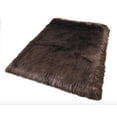 thumbnail image 5 of Soho Luxurious Faux Sheepskin Brown Shag Area Rug or Runner, 5 of 5