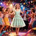 thumbnail image 5 of Girls Tulle Princess Dresses Trendy Embroidery Flower Lace Bow Spaghetti Gown for Pageant Wedding Birthday Party Graduation Dance Prom Green 5-6 Years, 5 of 6
