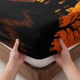 thumbnail image 3 of Full Size Fitted Sheet Set - Horror Castle Halloween 3 Piece Bedding Sets 16" Deep Pocket Fitted Sheet with 2 Pillowcases, Orange Moon Black Trees Bats Brushed Microfiber Hotel Luxury Bed Sheets, 3 of 9