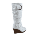 thumbnail image 4 of Bottes Mode à Fermeture Éclair pour Femmes, Hauteur Genou, Talon Compensé, Chaussures d'Hiver Décontractées ( Blanc, 8), 4 of 5