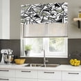 thumbnail image 4 of 2 Pack Valances for Window, Sage Green Black Geometric Short Curtains for Kitchen Bedroom Living Room, Abstract Art Modern Line Rod Pocket Small Window Treatment Valance Drapes 60 x 18 Inch, 4 of 8