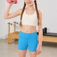 thumbnail image 5 of mgoYE Girls Athletic Shorts Kids Dance High Waisted Yoga Short for Bike Gym Volleyball Running(Blue,13-14 Years), 5 of 6