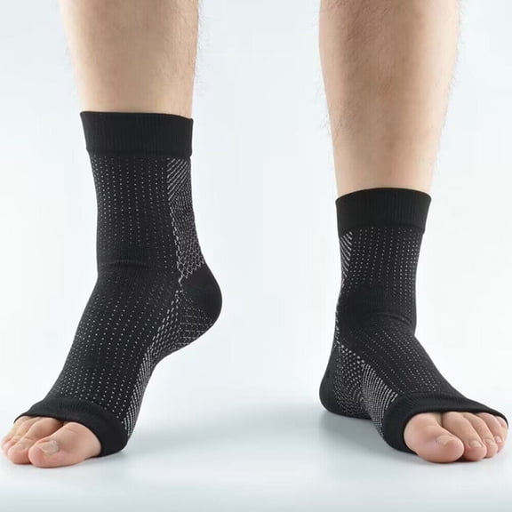 Opolski 1 Pair Compression Socks Breathable Super Soft Sweat Absorption Fitness Cycling Running Toeless Socks
