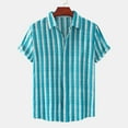 thumbnail image 5 of Mchoice Beach Shirts for Men,Men's Vacation Striped Shirts Casual Short Sleeve Button Down Printed Summer Vintage Beach Tops on Clearance, 5 of 5