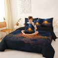 thumbnail image 4 of Catabedysis Camping 7 Pieces Full Size Bedding Sets,Rustic Style Full Size Bed in a Bag For Boys,Multicolor,Black Reversible, 4 of 7