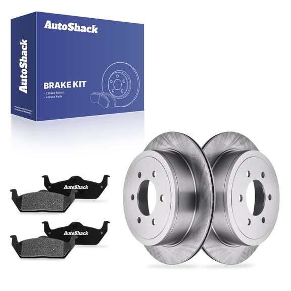 AutoShack Rear Vented Brake Rotors   Ceramic Pads 6-PC Brake Kit Replacement for 2004-2011 Ford F-150 2006-2008 Lincoln Mark LT 13.69" (347.8 mm)