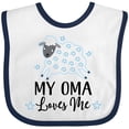 thumbnail image 3 of Inktastic My Oma Loves Me Baby Lamb Boys or Girls Baby Bib, 3 of 4