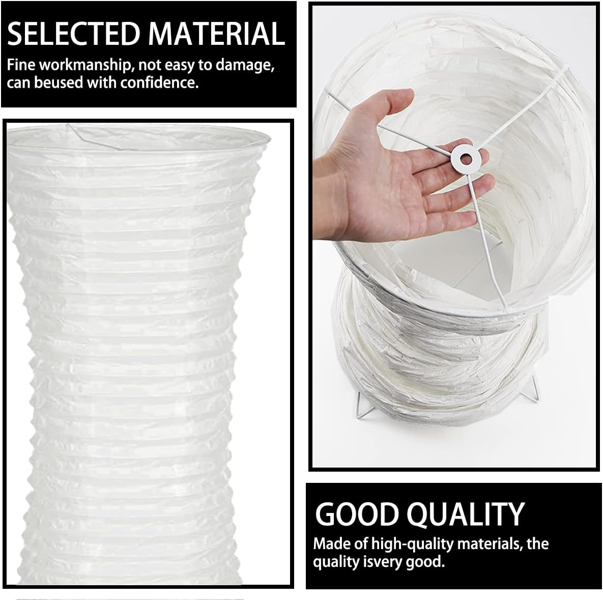 FERCAISH Paper Floor Lamp Shade, Foldable and Minimalist Style Rice Paper Lamps Classic Modern Paper Floor Bulb Cage Guard for Living Room Bedroom Décor