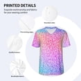 thumbnail image 4 of Balery Colorful Glitters Baseball Jersey for Men Casual Button Down Shirts Short Sleeve Active Team Sports Uniform-Medium, 4 of 9