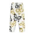thumbnail image 3 of Lsque Golden Glitter Butterflies Print Women's Pajama Pants, Lounge Pant - Comfortable Home Wear,Elastic Waistband, Stylish Design-X-Large, 3 of 9
