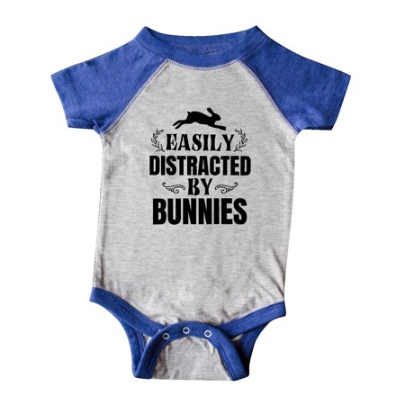 

Inktastic Easily Distracted by Bunnies Gift Baby Boy or Baby Girl Bodysuit