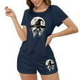 thumbnail image 4 of Hvot&aat Womens Halloween Pajamas Short Set Spooky Season Graphic Cute Tops and Shorts Loungewear, 4 of 6