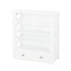 Lewis Modern Wall-Mounted Bathroom Storage Cabinet with Drawers, White