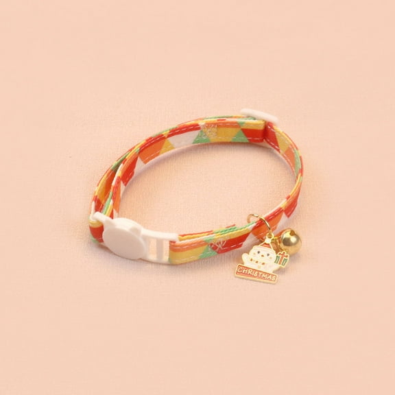 Christmas Breakaway Cat Collar with Bells – Festive Red & Green Holiday Pet Accessories，Adjustable from 7.5 to 12.6 Inches