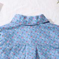 thumbnail image 5 of Glisme Girls Dresses Summer Large Size Blouse With Flared Collar And Denim Like Fabric Flowing Skirt And Floral Print Printed Blouse Set With Elastic Waist Short Pants Blue Sundress Size 9-10 Years, 5 of 9