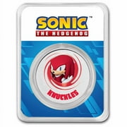 SONIC THE HEDGEHOG 1 oz Silver Round Knuckles Colorized (with TEP)