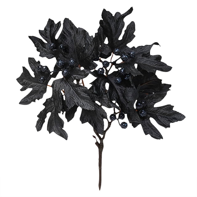 Kjfeif Frosted Autumn Maple Leaves with Pinecones & Berries, Realistic Flocked Fall Foliage Bundle for Thanksgiving Table Runners, Halloween Crafts, and Rustic Wedding Centerpieces