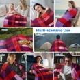thumbnail image 5 of Red Purple Cooling Blanket,Lightweight Breathable Summer Throw Blanket with Double Sided Cold Effect,Striped Plaid Modern Abstract Oil Painting Picnic Blankets Bed Sheet for Hot Sleepers 40"x60", 5 of 8