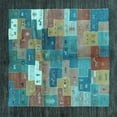 thumbnail image 1 of Ahgly Company Indoor Square Abstract Light Blue Contemporary Area Rugs, 3' Square, 1 of 4