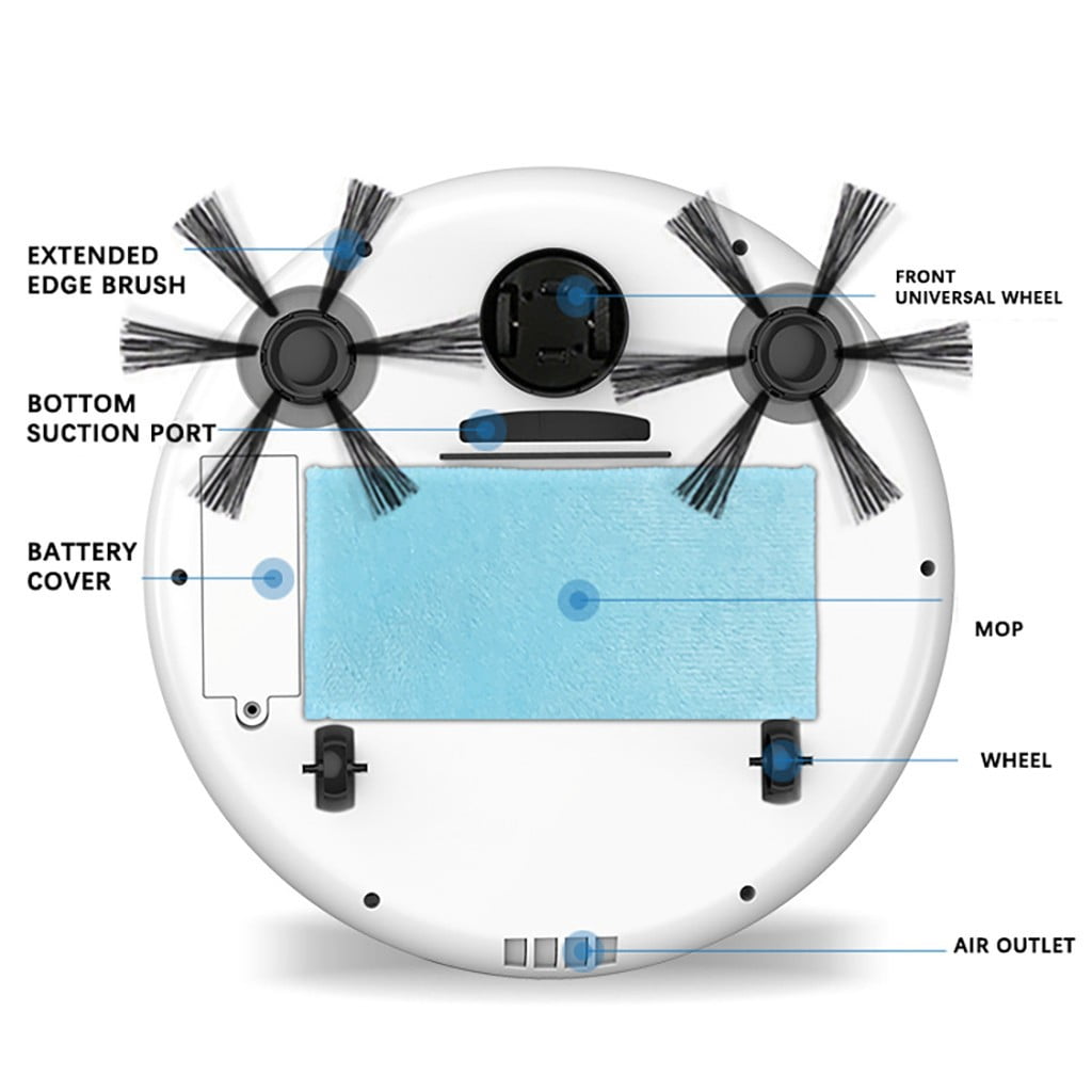 Wovilon Stick Vacuums Electric Brooms 1800Pa 3In 1 Smart Sweeping Robot Sweep Suction Drag Machine Wet And Dry Vacuum