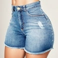 thumbnail image 2 of Durtebeua Women's Casual High-Rise Distressed Denim Shorts Chic Party Jeans Shorts blue M, 2 of 5