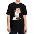 thumbnail image 1 of Camiseta de dibujos animados de Charlie Brown y Snoopy con forma de corazón de Peanuts, camisetas de manga corta, camisetas de algodón de cuello redondo de gran tamaño, 1 of 4