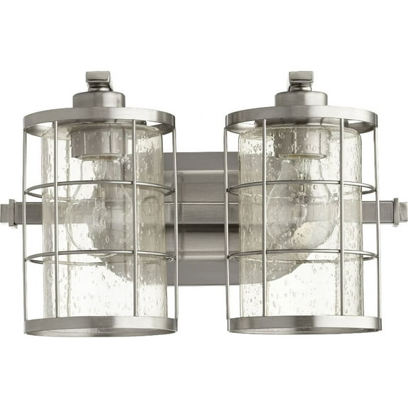 Quorum Lighting Ellis Glass Satin Nickel 2-Light Wall Sconce